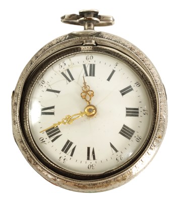 Lot 476 - A LATE 18TH CENTURY CONTINENTAL PAIR CASE VERGE POCKET WATCH