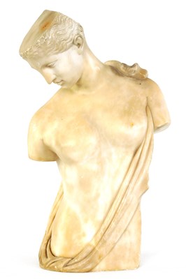 Lot 584 - AN 18TH/19TH CENTURY CARRARA MARBLE SEMI-NUDE SCULPTURE