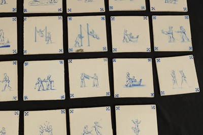 Lot 58 - A COLLECTION OF 39  BLUE AND WHITE DELFT TILES