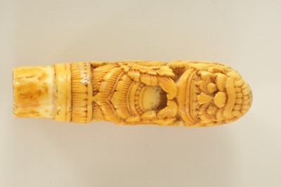 Lot 342 - FOUR 19TH CENTURY CARVED IVORY STICK HANDLES