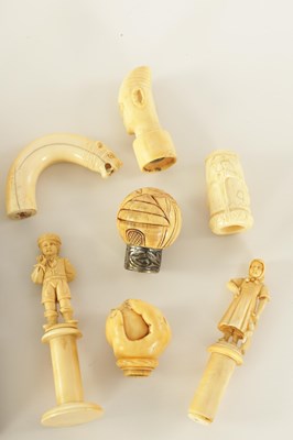 Lot 339 - A COLLECTION OF 19TH CENTURY CARVED IVORY ITEMS