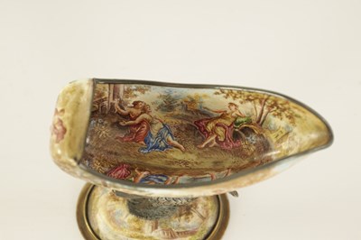 Lot 239 - A 19TH CENTURY VIENNESE SILVER AND ENAMEL TABLE SALT