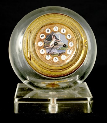Lot 748 - A LATE 19TH CENTURY FRENCH GLASS DESK CLOCK