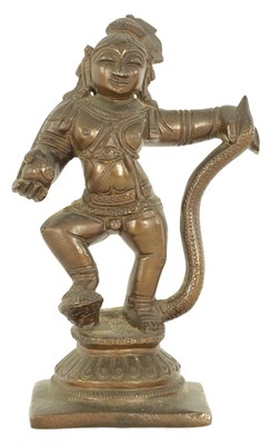 Lot 1225 - A 19TH CENTURY TIBETAN BRONZE SCULPTURE