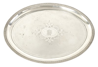 Lot 307 - A LATE 19TH CENTURY CONTINENTAL OVAL SILVER TRAY