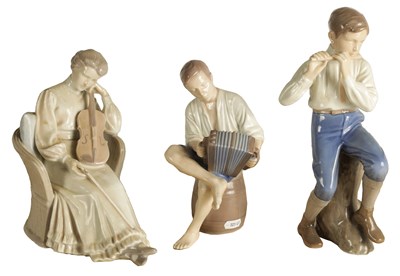 Lot 1134 - A COLLECTION OF COPENHAGEN PORCELAIN FIGURES BY BING AND GRONDAHL