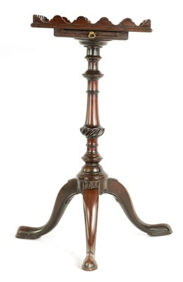 Lot 842 - A GEORGE III MAHOGANY KETTLE STAND