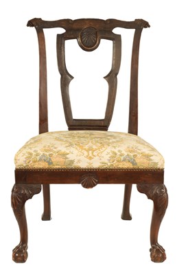 Lot 1057 - A MID 18TH CENTURY MAHOGANY IRISH SIDE CHAIR