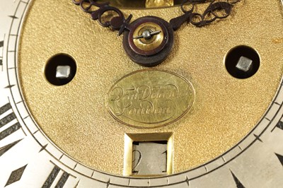 Lot 741 - DANIEL DELANDER, LONDON. AN EARLY 18TH CENTURY EBONY VENEERED PULL QUARTER REPEATING BRACKET CLOCK