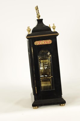 Lot 741 - DANIEL DELANDER, LONDON. AN EARLY 18TH CENTURY EBONY VENEERED PULL QUARTER REPEATING BRACKET CLOCK