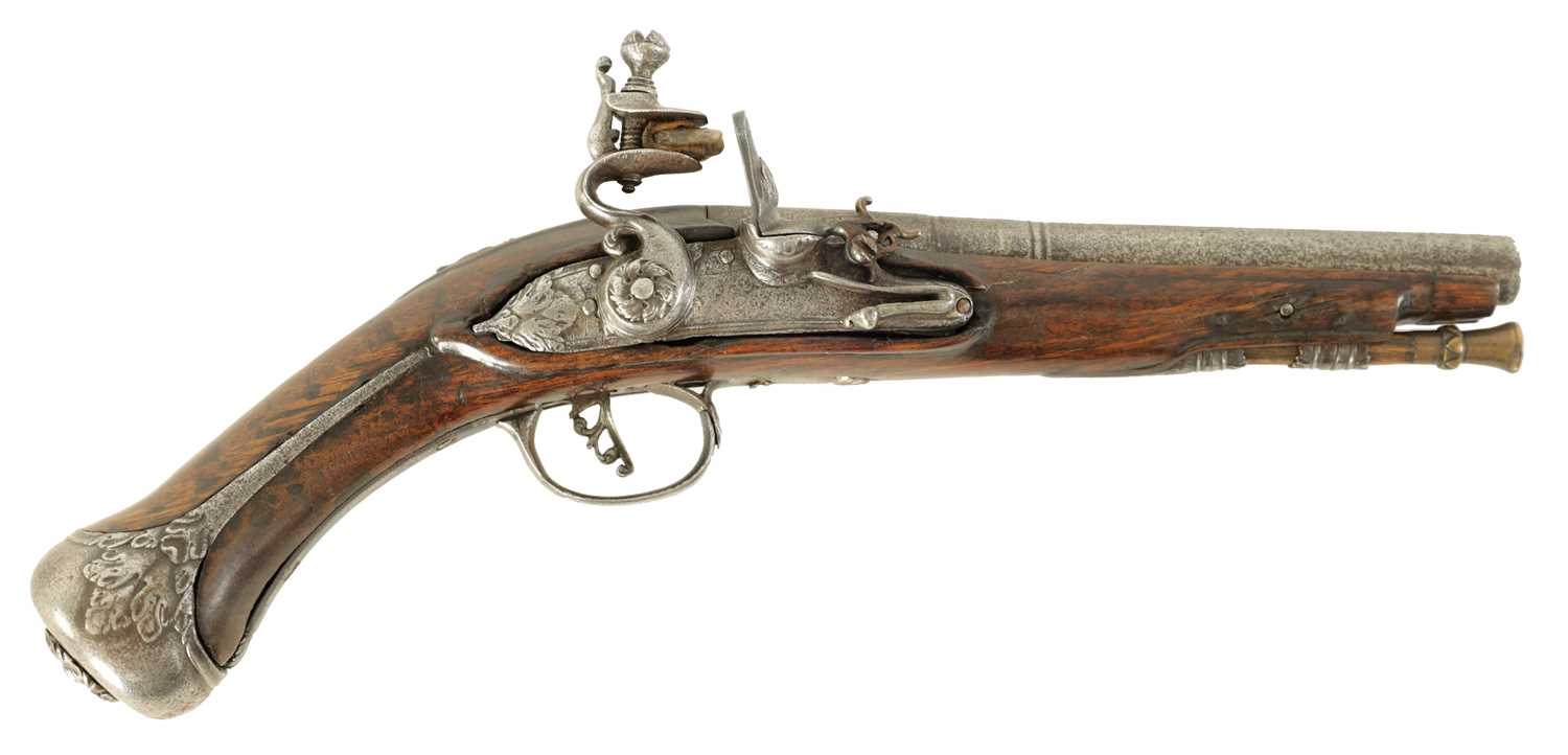 Lot 388 - LAZARINO. A LATE 18TH CENTURY ITALIAN FLINTLOCK PISTOL