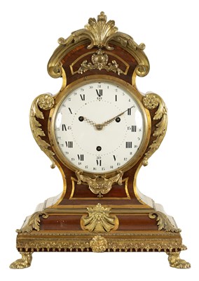 Lot 101 - PAYNE & CO. LONDON. A LARGE 18TH CENTURY AND LATER ORMOLU MOUNTED WALNUT THREE TRAIN BRACKET CLOCK