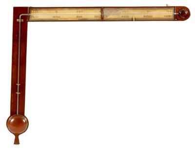 Lot 794 - JOHN OATES, PUMP NR. HALIFAX A LATE GEORGIAN MAHOGANY SIGNPOST BAROMETER