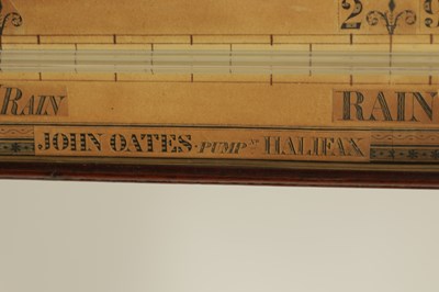 Lot 794 - JOHN OATES, PUMP NR. HALIFAX A LATE GEORGIAN MAHOGANY SIGNPOST BAROMETER