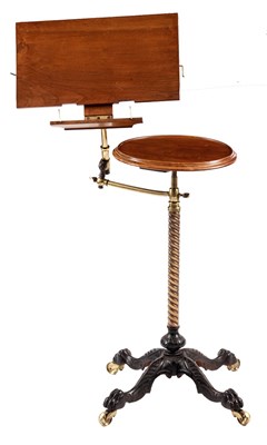 Lot 723 - A VICTORIAN GENTLEMAN'S WALNUT READING STAND...