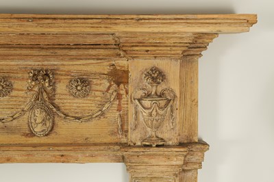 Lot 861 - AN 18TH CENTURY CARVED PINE ADAM-STYLE FIRE SURROUND