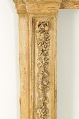 Lot 861 - AN 18TH CENTURY CARVED PINE ADAM-STYLE FIRE SURROUND