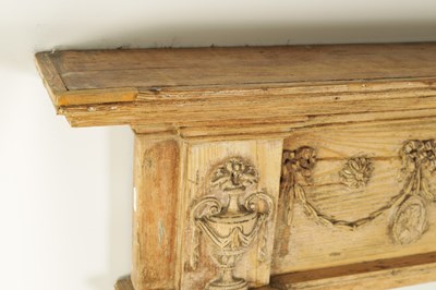 Lot 861 - AN 18TH CENTURY CARVED PINE ADAM-STYLE FIRE SURROUND