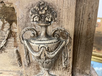 Lot 861 - AN 18TH CENTURY CARVED PINE ADAM-STYLE FIRE SURROUND