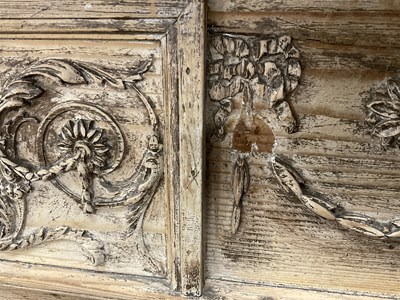 Lot 861 - AN 18TH CENTURY CARVED PINE ADAM-STYLE FIRE SURROUND