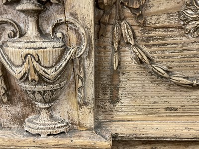 Lot 861 - AN 18TH CENTURY CARVED PINE ADAM-STYLE FIRE SURROUND