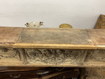 Lot 861 - AN 18TH CENTURY CARVED PINE ADAM-STYLE FIRE SURROUND