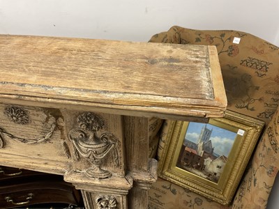 Lot 861 - AN 18TH CENTURY CARVED PINE ADAM-STYLE FIRE SURROUND