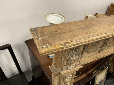 Lot 861 - AN 18TH CENTURY CARVED PINE ADAM-STYLE FIRE SURROUND