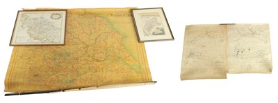 Lot 1033 - TWO FRAMED AND THREE UNFRAMED MAPS