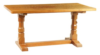 Lot 985 - A ROBERT ‘MOUSEMAN’ THOMPSON AZED OAK DINING TABLE