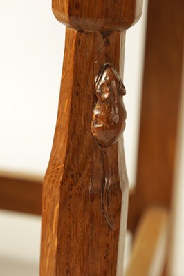Lot A SET OF SIX ROBERT ‘MOUSEMAN’ THOMPSON AZED OAK DINING CHAIRS
