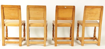 Lot A SET OF SIX ROBERT ‘MOUSEMAN’ THOMPSON AZED OAK DINING CHAIRS