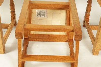 Lot A SET OF SIX ROBERT ‘MOUSEMAN’ THOMPSON AZED OAK DINING CHAIRS