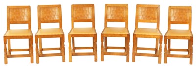 Lot 1492 - A SET OF SIX ROBERT ‘MOUSEMAN’ THOMPSON AZED OAK DINING CHAIRS