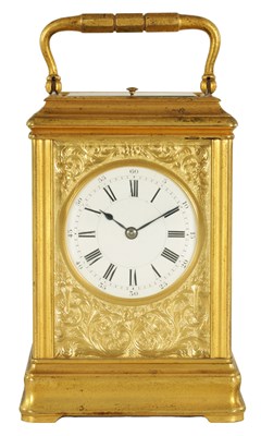 Lot 675 - HENRI JACOT. A LATE 19TH CENTURY FRENCH GORGE CASED REPEATING CARRIAGE CLOCK