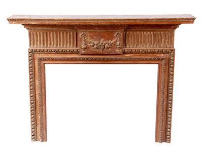 Lot 709 - A GEORGE III STRIPPED PINE FIRE SURROUND with...