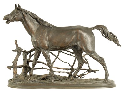 Lot 490 - PIERRE JULES MENE (1810-1879) A GOOD 19TH CENTURY PATINATED BRONZE SCULPTURE OF A HORSE