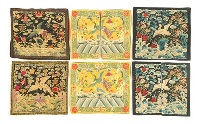 Lot 163 - A SELECTION OF 12 19TH CENTURY CHINESE EMBROIDERED SILK RANK BADGES