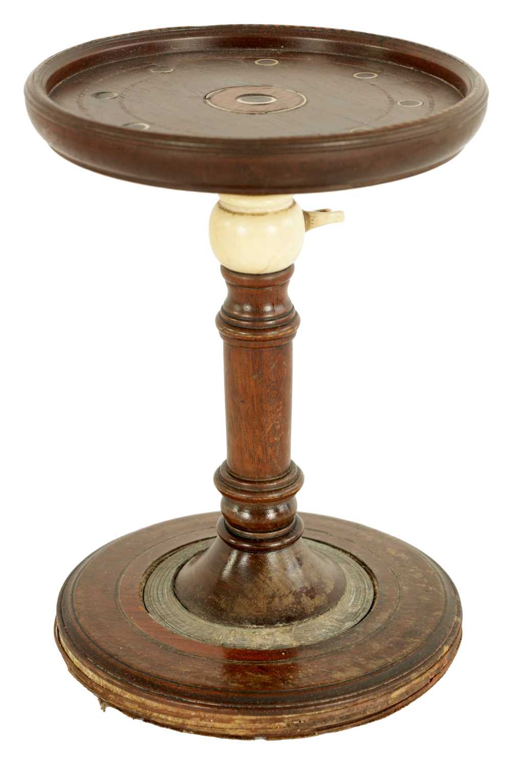 Lot 561 - AN 18TH CENTURY MAHOGANY ADJUSTABLE CANDLE STAND