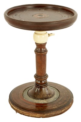 Lot 561 - AN 18TH CENTURY MAHOGANY ADJUSTABLE CANDLE STAND