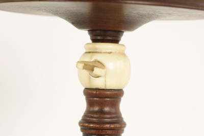 Lot 561 - AN 18TH CENTURY MAHOGANY ADJUSTABLE CANDLE STAND