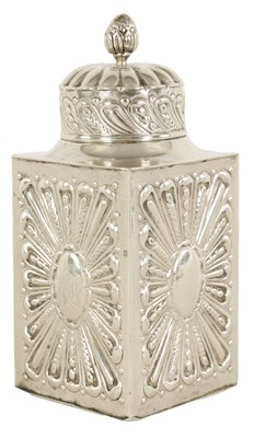 Lot 294 - A VICTORIAN SQUARE SILVER TEA CADDY AND COVER