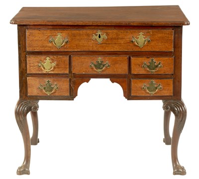 Lot 961 - AN 18TH CENTURY RED WALNUT LOWBOY POSSIBLY AMERICAN