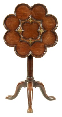 Lot 963 - AN EARLY GEORGE III MAHOGANY AND BRASS INLAID SUPPER TABLE IN THE MANNER OF FREDERICK HINTZ