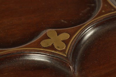 Lot 963 - AN EARLY GEORGE III MAHOGANY AND BRASS INLAID SUPPER TABLE IN THE MANNER OF FREDERICK HINTZ
