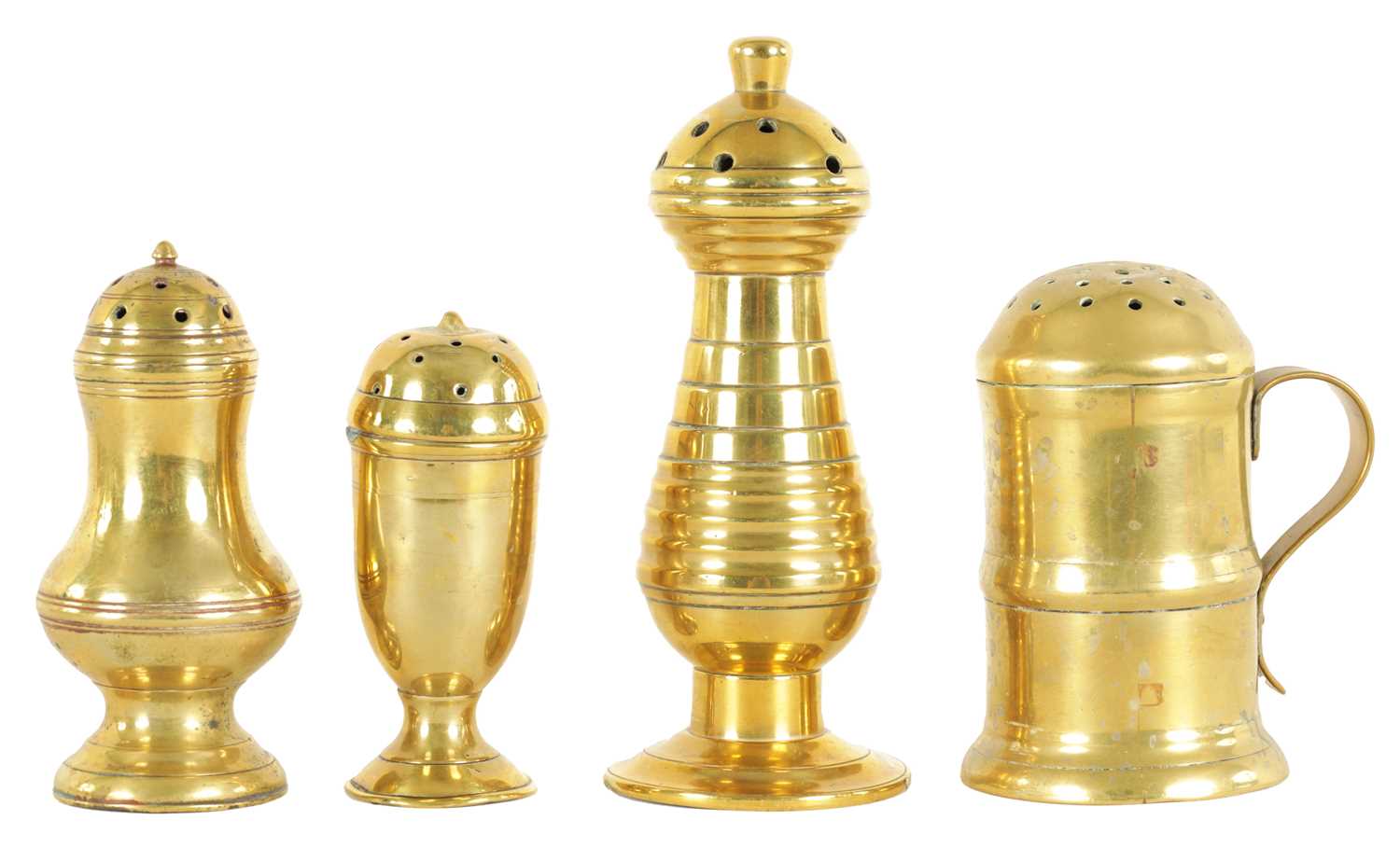 Lot 402 - A GROUP OF FOUR GEORGIAN CAST BRASS CASTORS