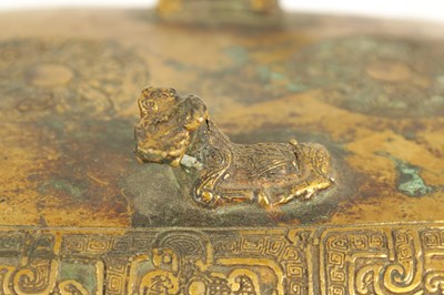 Lot 203 - AN EARLY CHINESE GILT BRONZE FOOD VESSEL