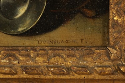 Lot 634 - F. DVINSLAGHE. AN EARLY 18TH CENTURY DUTCH OIL ON PANEL