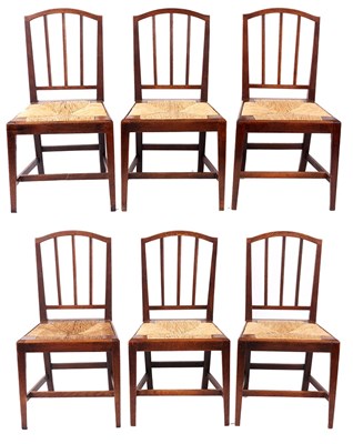 Lot 773 - A SET OF SIX GEORGE III OAK COUNTRY...