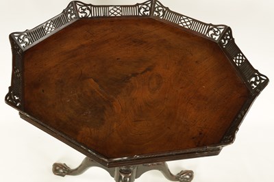 Lot 791 - A GEORGE III MAHOGANY CHIPPENDALE DESIGN OCTAGONAL TILT TOP SUPER TABLE
